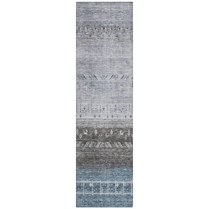 LOOMLAN Rugs Hilda Blue Washable Indoor-Outdoor Rug