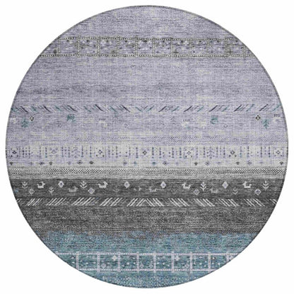 LOOMLAN Rugs Hilda Blue Washable Indoor-Outdoor Rug
