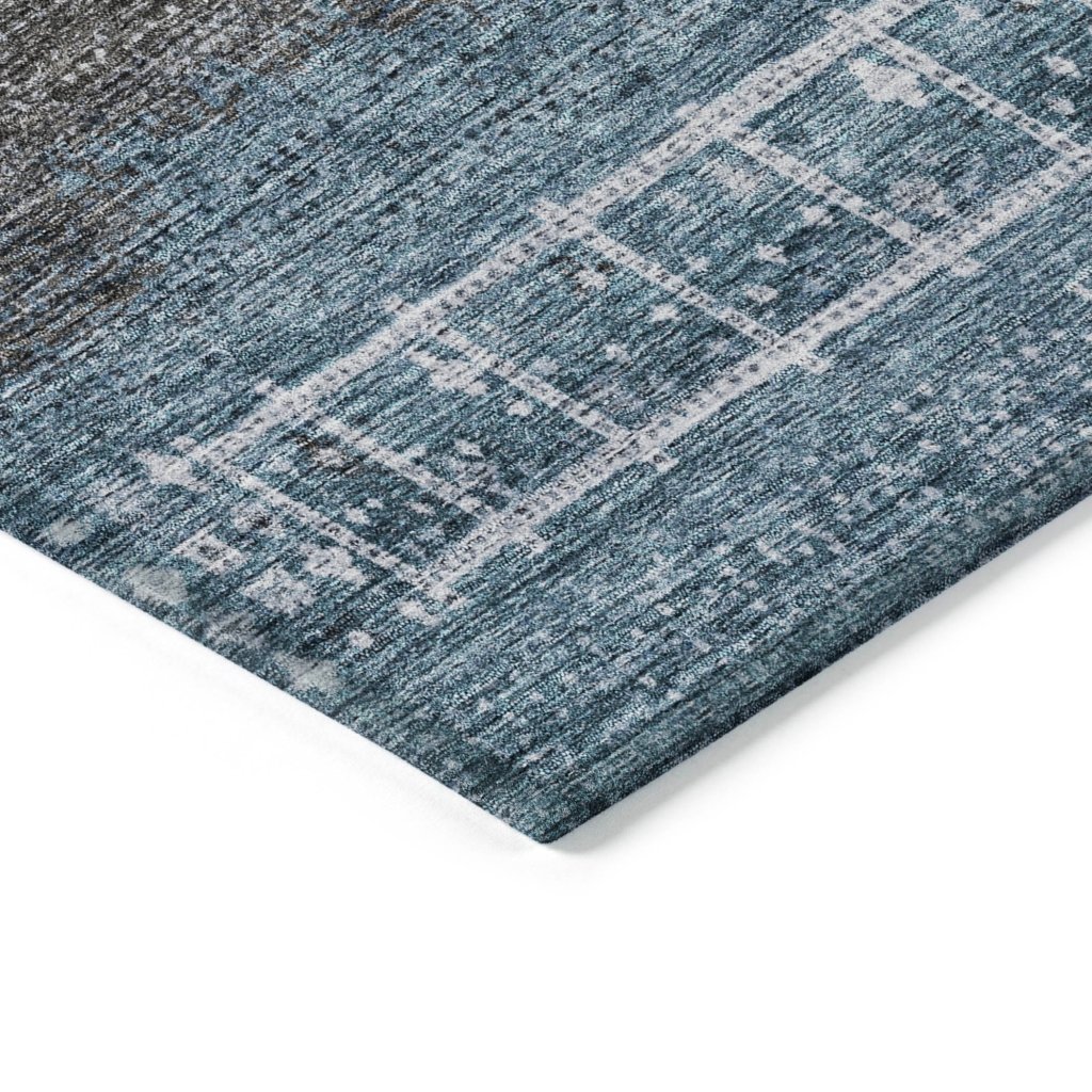 LOOMLAN Rugs Hilda Blue Washable Indoor-Outdoor Rug