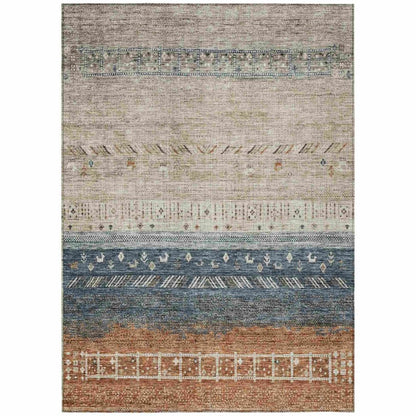 LOOMLAN Rugs Hilda Brown Washable Indoor-Outdoor Rug