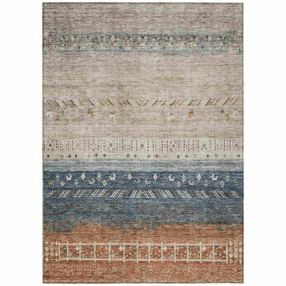 LOOMLAN Rugs Hilda Brown Washable Indoor-Outdoor Rug