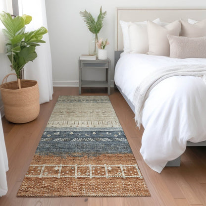 LOOMLAN Rugs Hilda Brown Washable Indoor-Outdoor Rug