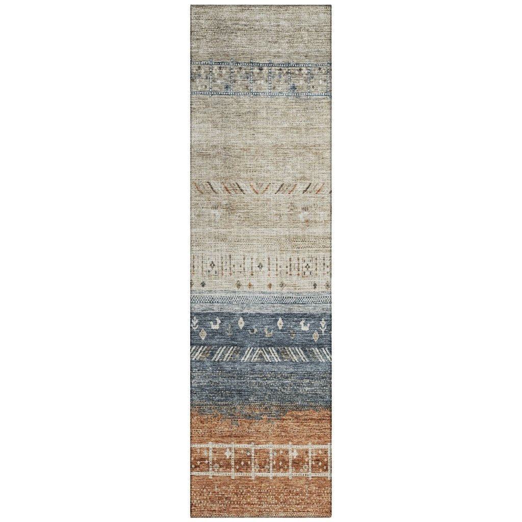 LOOMLAN Rugs Hilda Brown Washable Indoor-Outdoor Rug