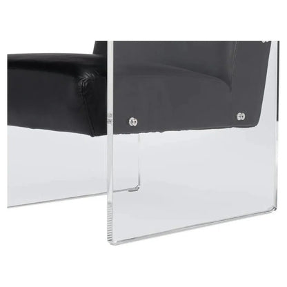 Sarreid Holloway Leather Black Armchair
