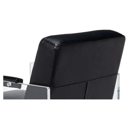 Sarreid Holloway Leather Black Armchair