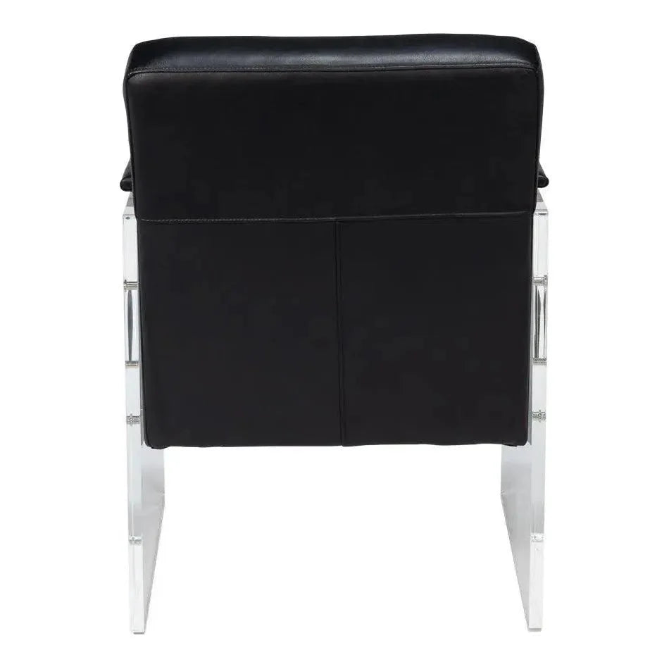 Sarreid Holloway Leather Black Armchair