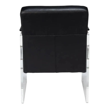 Sarreid Holloway Leather Black Armchair