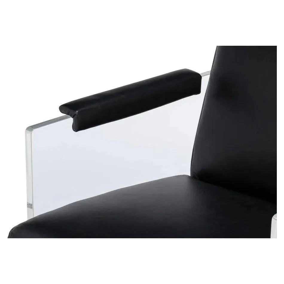 Sarreid Holloway Leather Black Armchair