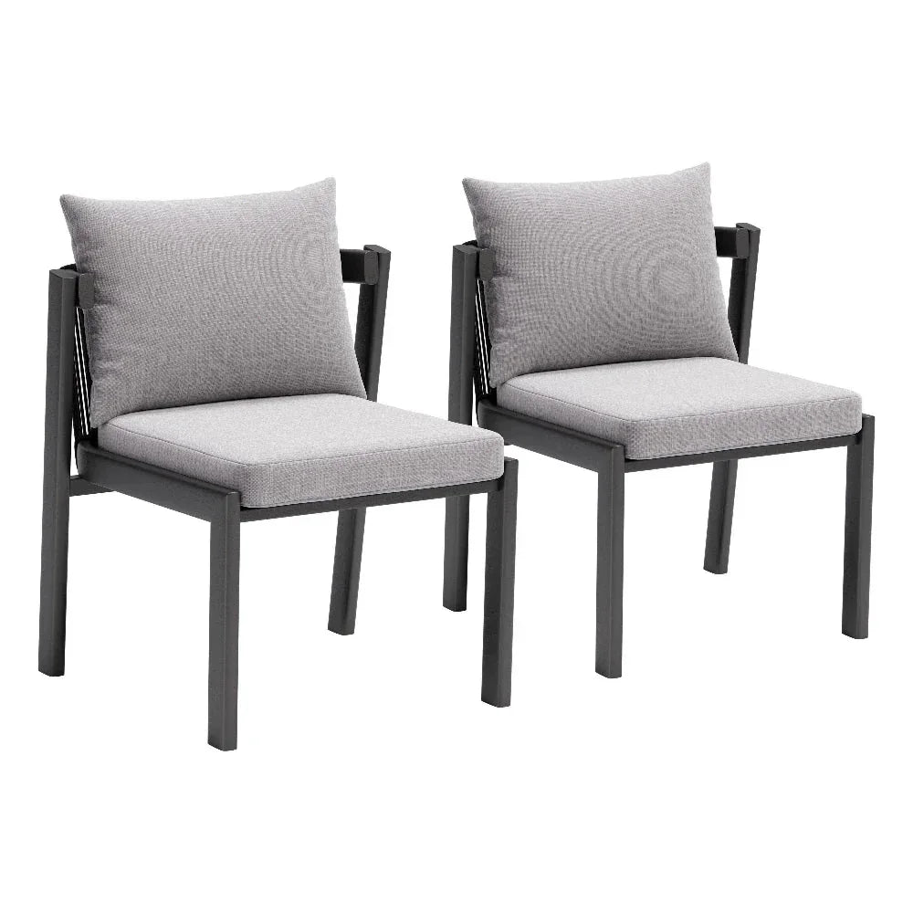 Zuo Modern Horizon Aluminum Gray Dining Chair 2PC