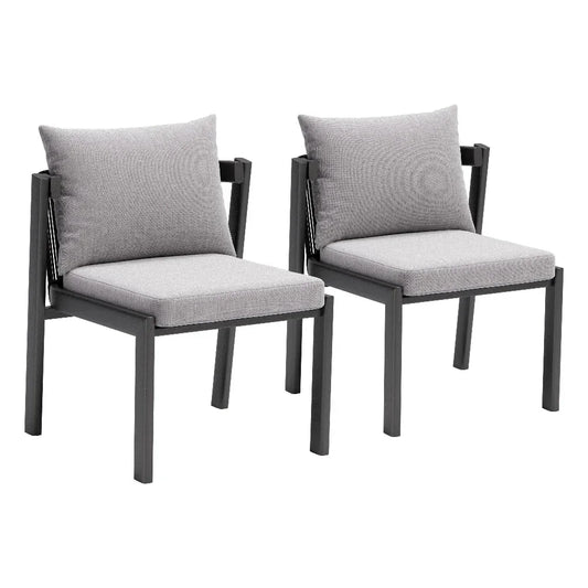Zuo Modern Horizon Aluminum Gray Dining Chair 2PC