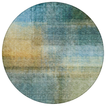 LOOMLAN Rugs Hue Blue Washable Indoor-Outdoor Rug