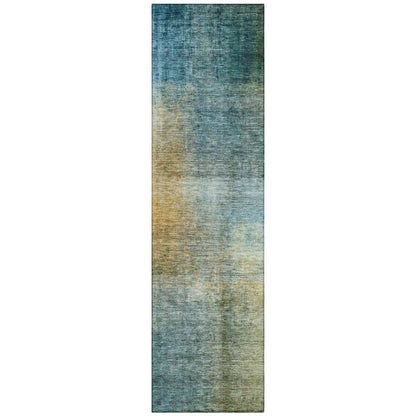LOOMLAN Rugs Hue Blue Washable Indoor-Outdoor Rug