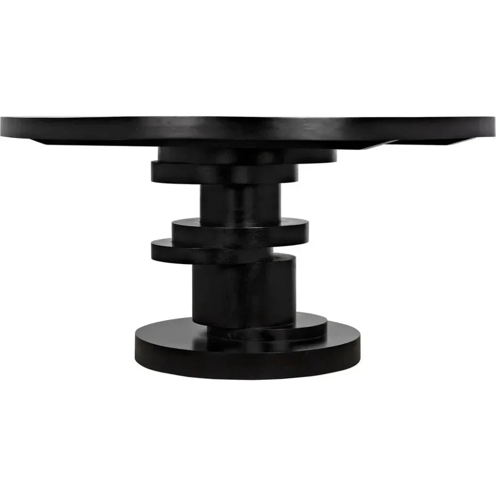 Noir Hugo Round Wooden Dining Table