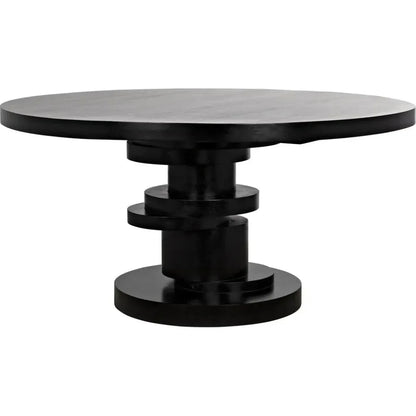 Noir Hugo Round Wooden Dining Table