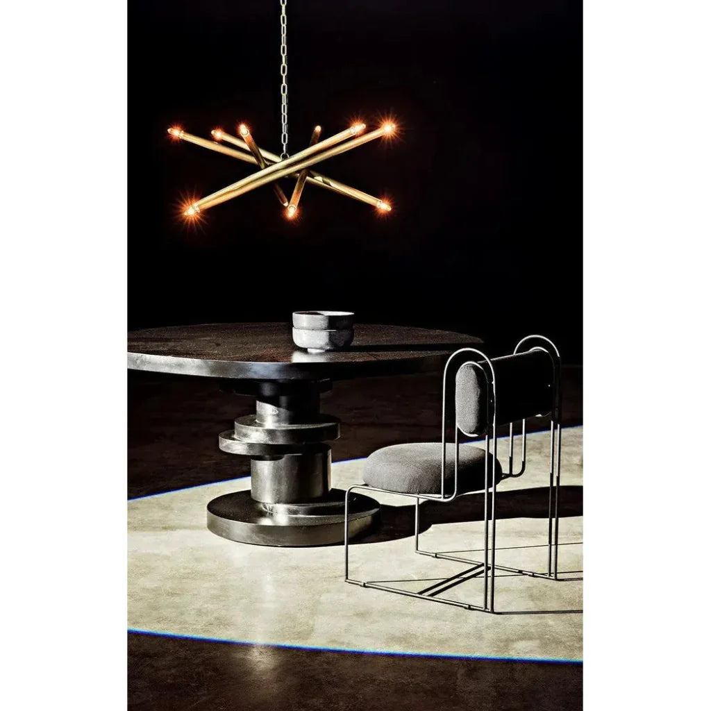 Noir Hugo Round Wooden Dining Table