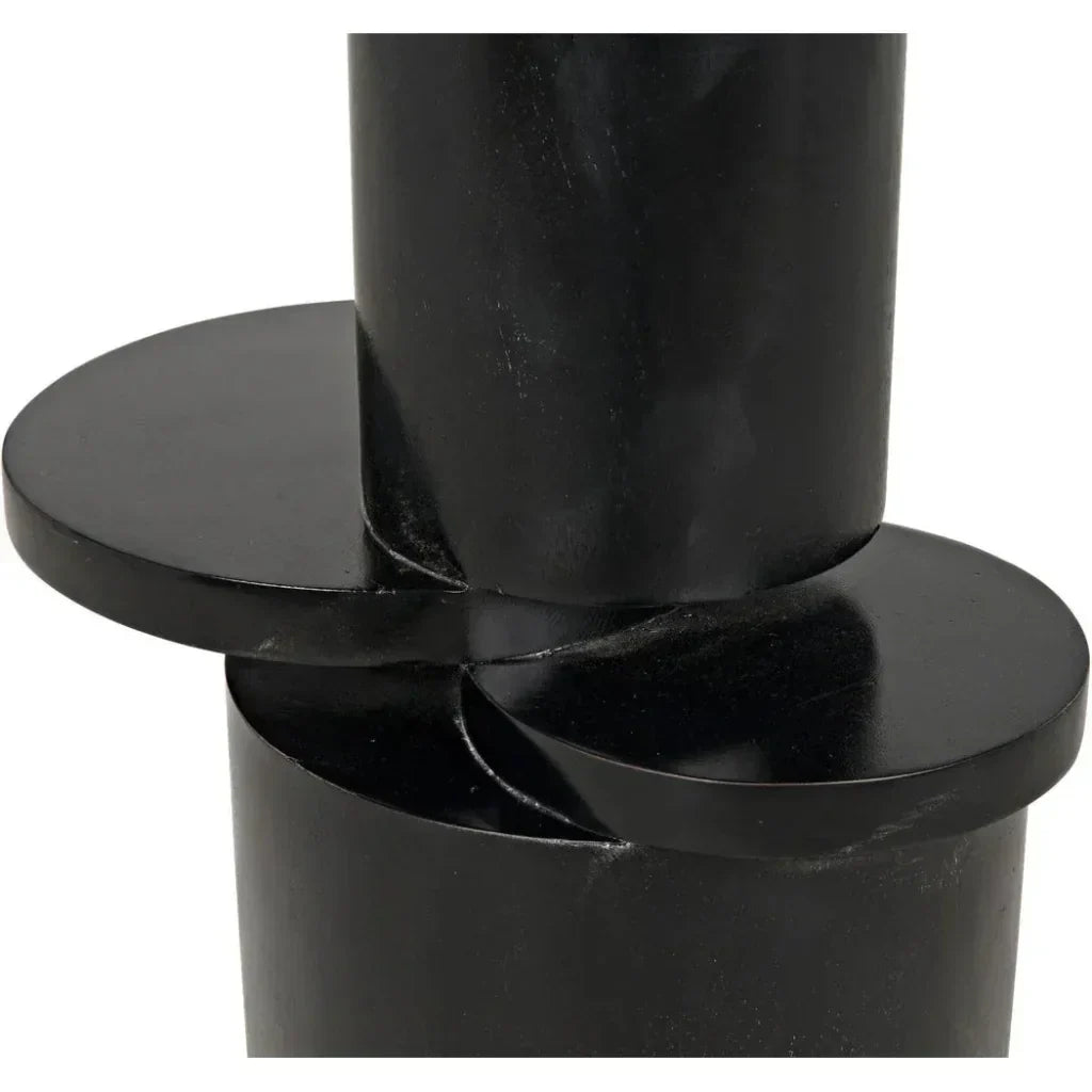 Noir Hugo Round Wood Side Table