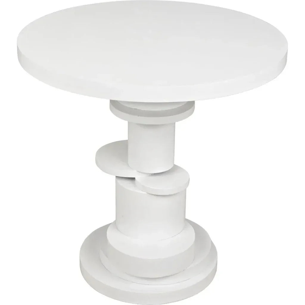 Noir Hugo Round Wood Side Table
