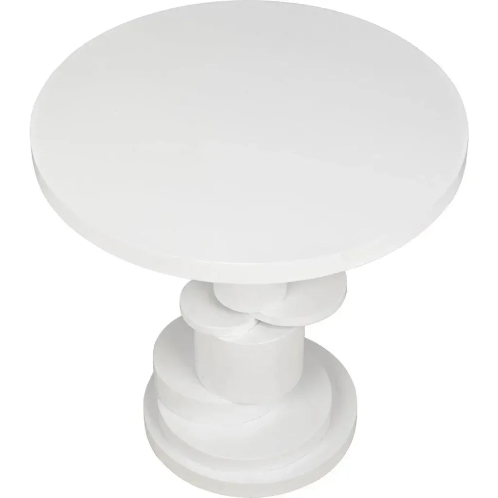 Noir Hugo Round Wood Side Table