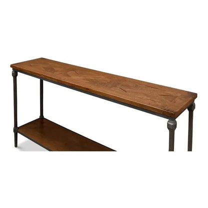 Sarreid Huntsman Console Table Shelf Wood & Iron