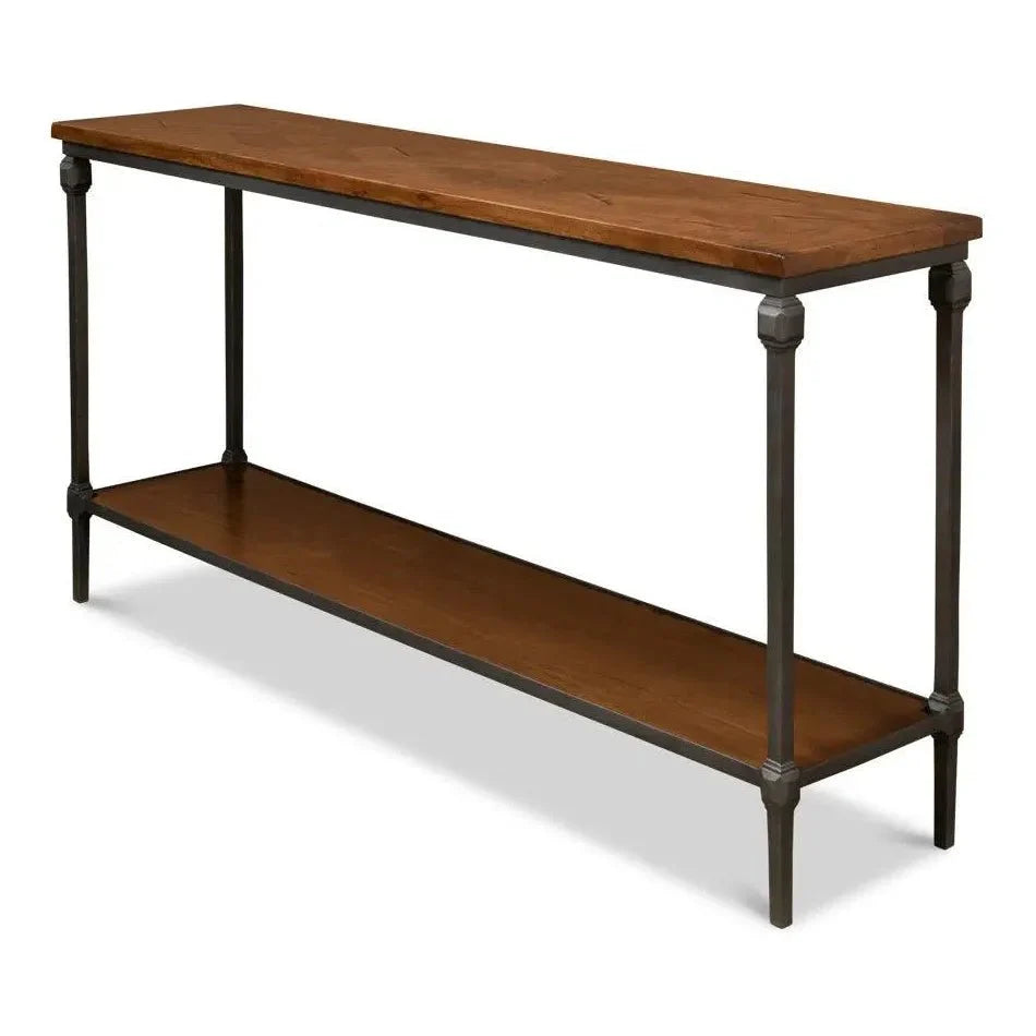 Sarreid Huntsman Console Table Shelf Wood & Iron