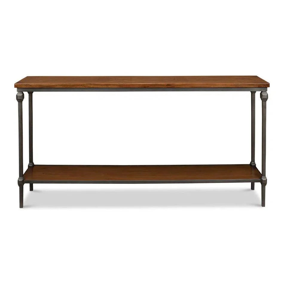 Sarreid Huntsman Console Table Shelf Wood & Iron