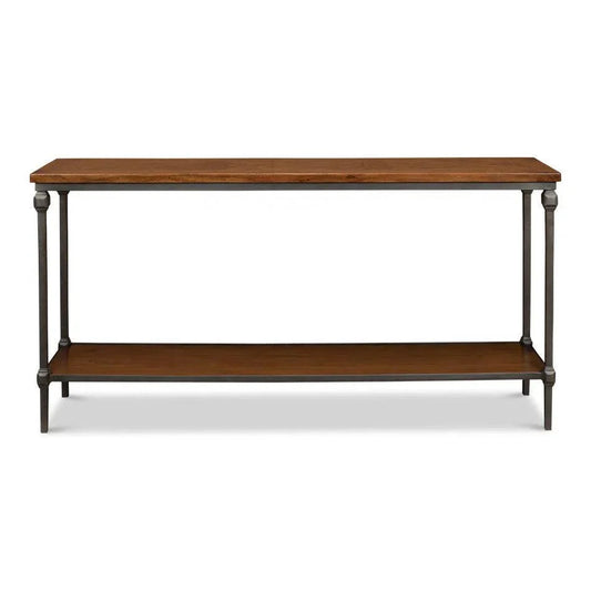 Sarreid Huntsman Console Table Shelf Wood & Iron