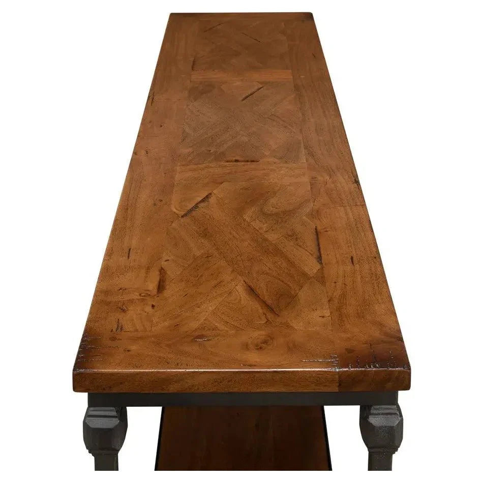 Sarreid Huntsman Console Table Shelf Wood & Iron