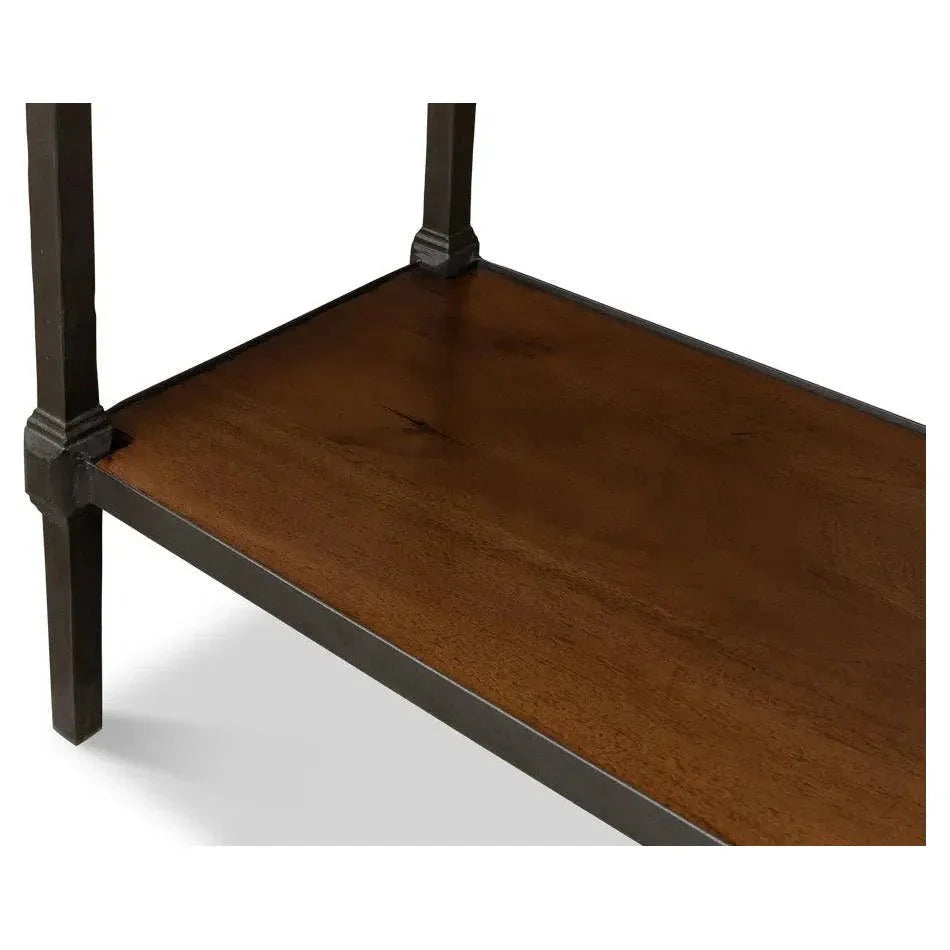 Sarreid Huntsman Console Table Shelf Wood & Iron