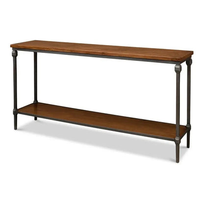 Sarreid Huntsman Console Table Shelf Wood & Iron