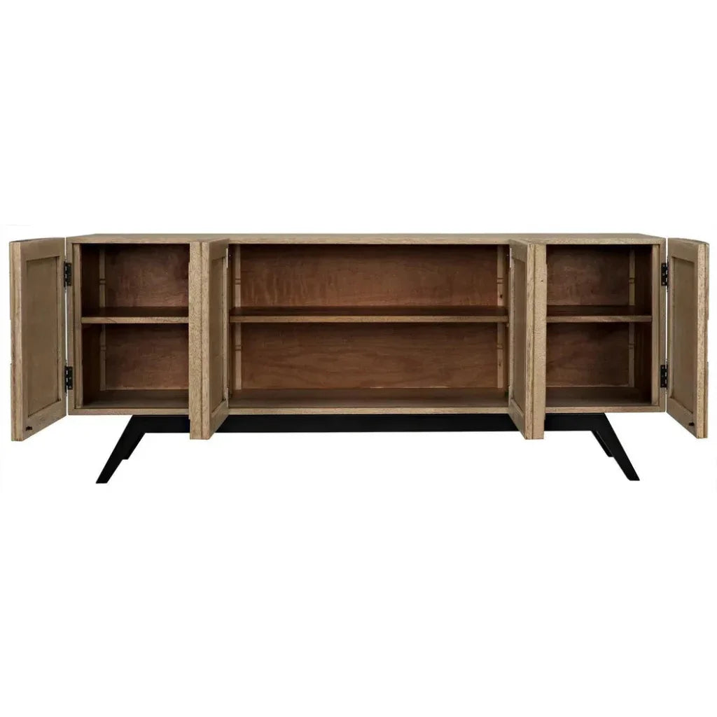 Noir Illusion Four Doors Wooden Sideboard