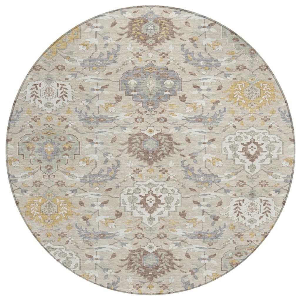 LOOMLAN Rugs Ilyara Beige Washable Indoor-Outdoor Rug
