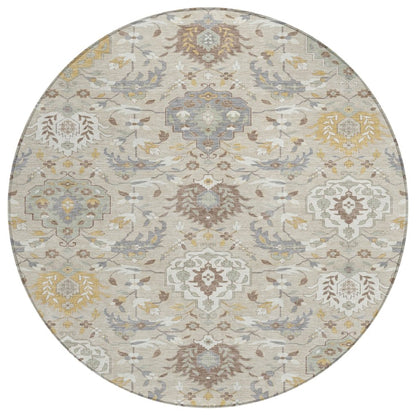 LOOMLAN Rugs Ilyara Beige Washable Indoor-Outdoor Rug