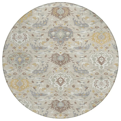 LOOMLAN Rugs Ilyara Beige Washable Indoor-Outdoor Rug