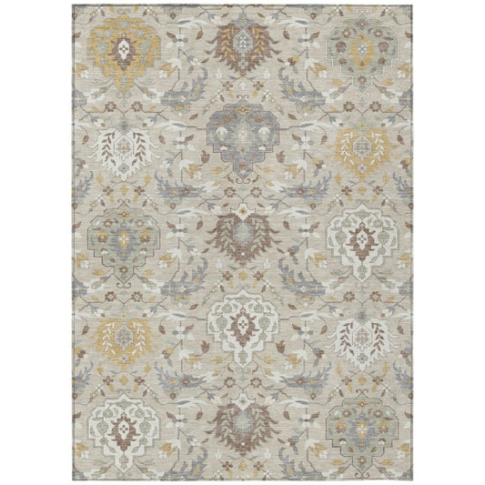LOOMLAN Rugs Ilyara Beige Washable Indoor-Outdoor Rug