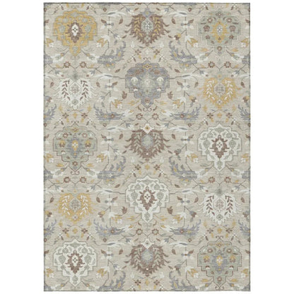 LOOMLAN Rugs Ilyara Beige Washable Indoor-Outdoor Rug