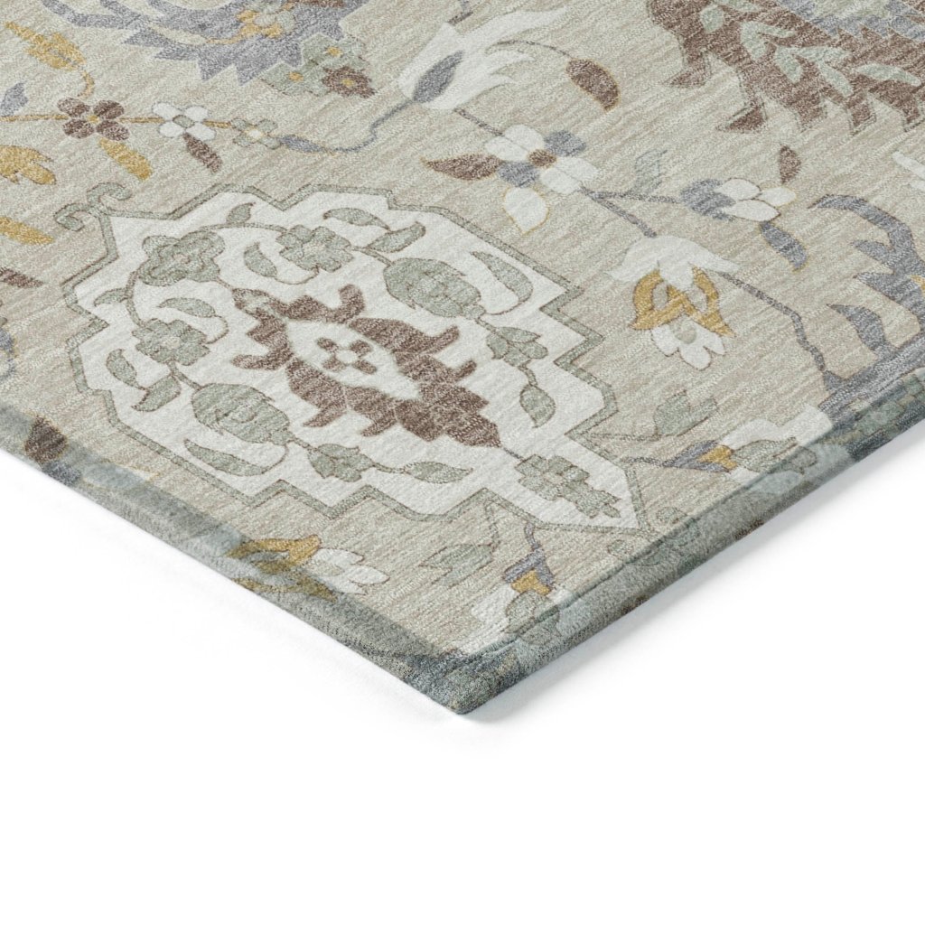 LOOMLAN Rugs Ilyara Beige Washable Indoor-Outdoor Rug