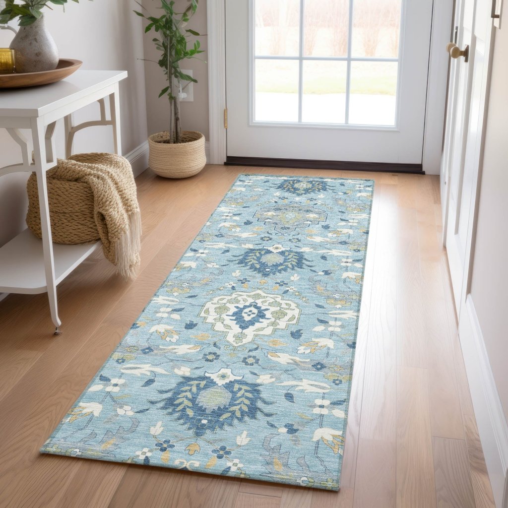 LOOMLAN Rugs Ilyara Blue Washable Indoor-Outdoor Rug