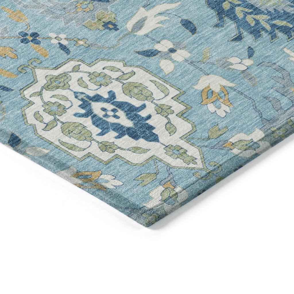 LOOMLAN Rugs Ilyara Blue Washable Indoor-Outdoor Rug