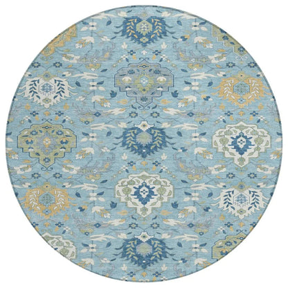 LOOMLAN Rugs Ilyara Blue Washable Indoor-Outdoor Rug