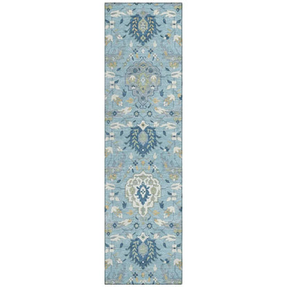 LOOMLAN Rugs Ilyara Blue Washable Indoor-Outdoor Rug