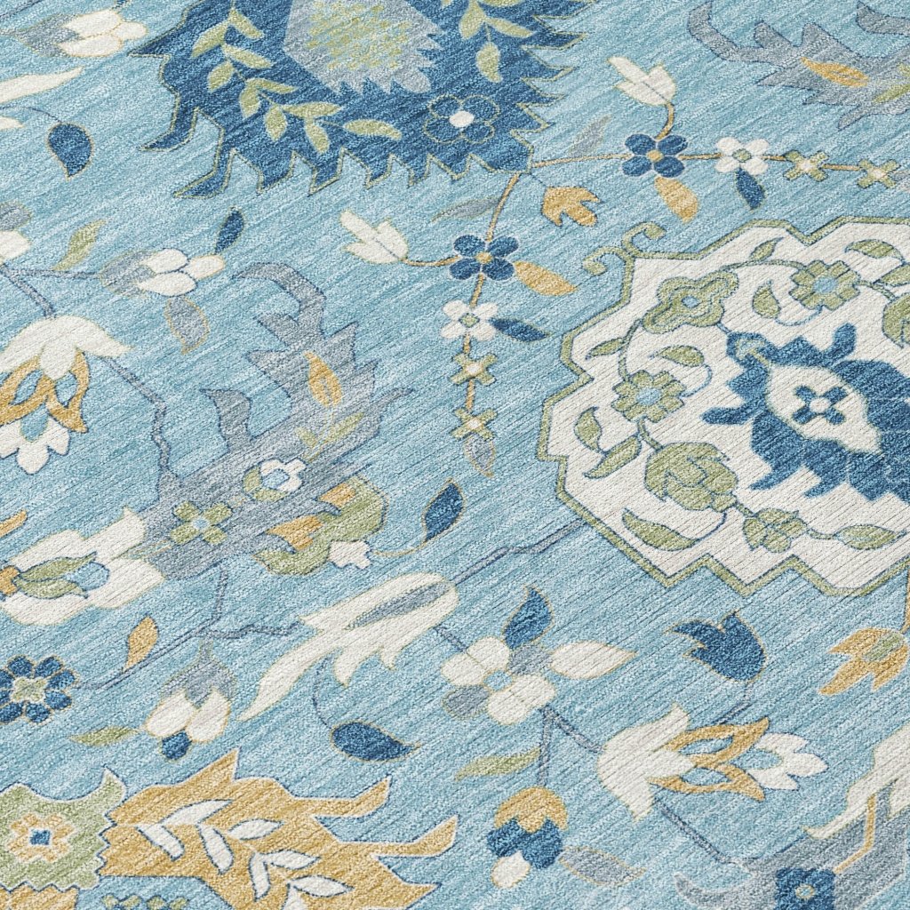 LOOMLAN Rugs Ilyara Blue Washable Indoor-Outdoor Rug