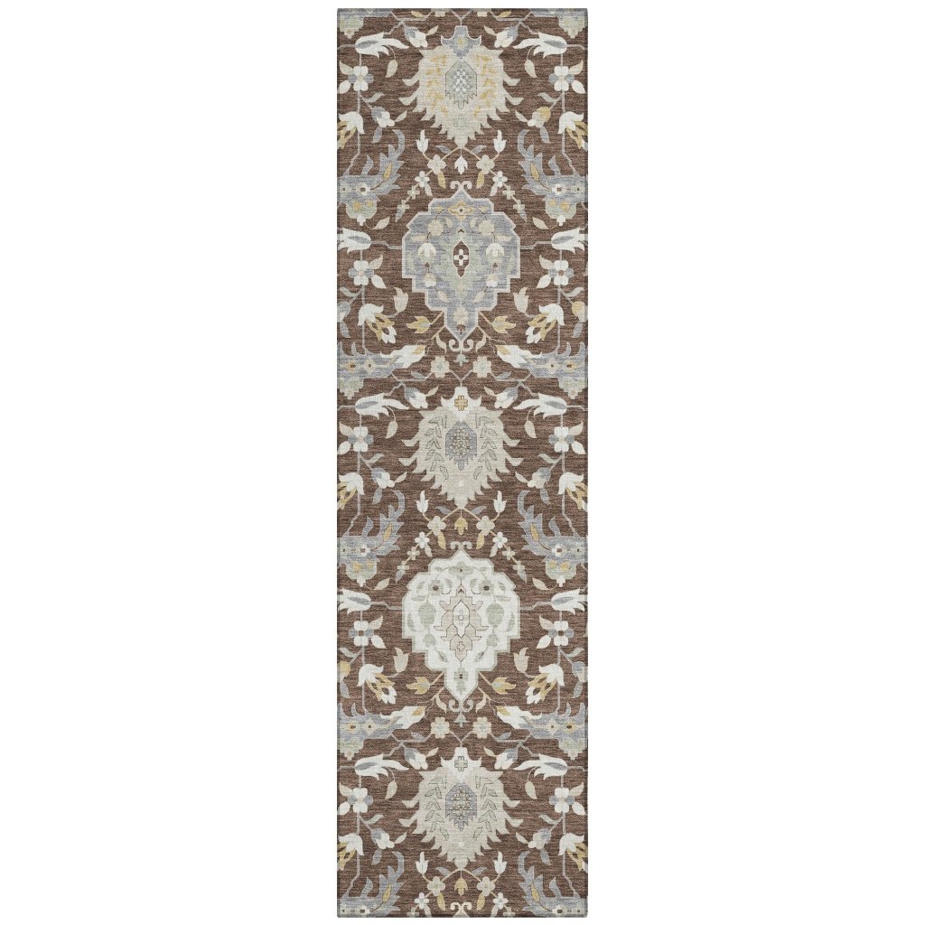 LOOMLAN Rugs Ilyara Brown Washable Indoor-Outdoor Rug