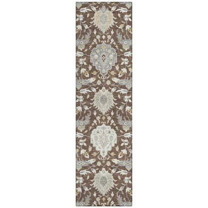 LOOMLAN Rugs Ilyara Brown Washable Indoor-Outdoor Rug