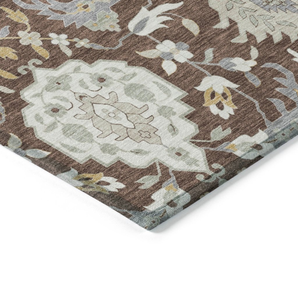 LOOMLAN Rugs Ilyara Brown Washable Indoor-Outdoor Rug
