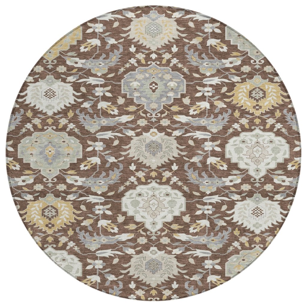 LOOMLAN Rugs Ilyara Brown Washable Indoor-Outdoor Rug