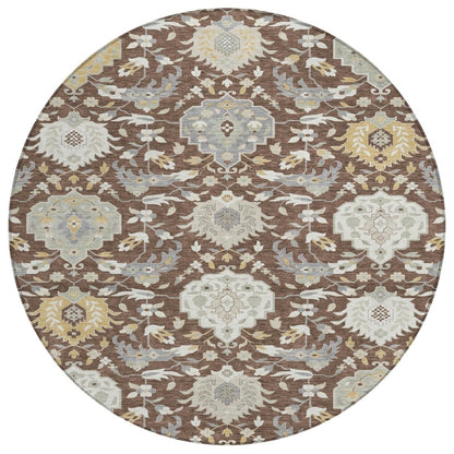 LOOMLAN Rugs Ilyara Brown Washable Indoor-Outdoor Rug