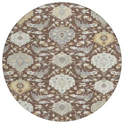 LOOMLAN Rugs Ilyara Brown Washable Indoor-Outdoor Rug