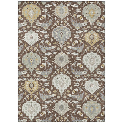 LOOMLAN Rugs Ilyara Brown Washable Indoor-Outdoor Rug
