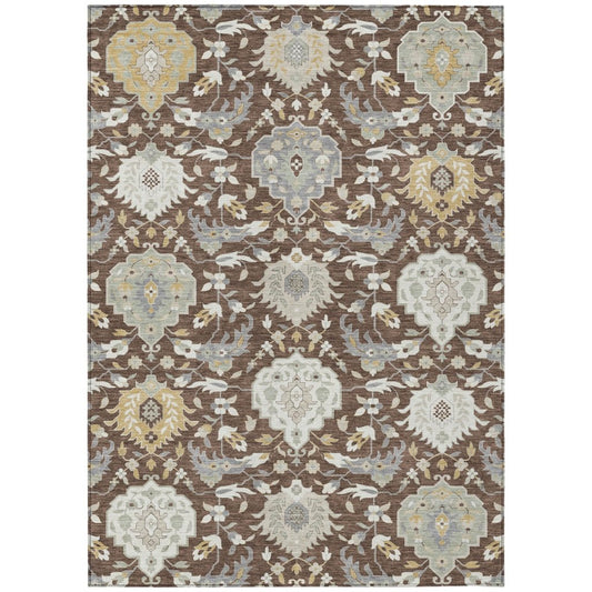 LOOMLAN Rugs Ilyara Brown Washable Indoor-Outdoor Rug