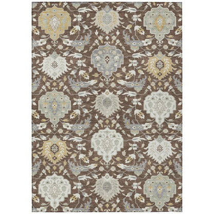 LOOMLAN Rugs Ilyara Brown Washable Indoor-Outdoor Rug